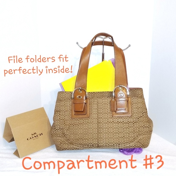 💯 Auth. Coach Beige/Brown Business Tote F12311 - Picture 6 of 8